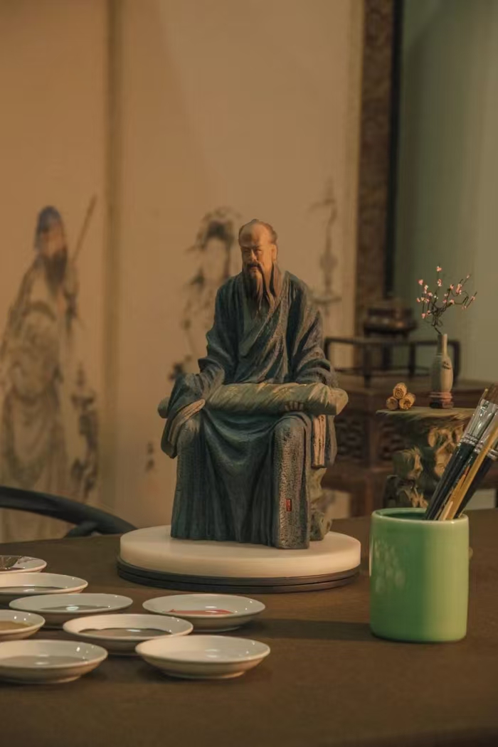 《孔子抚琴》